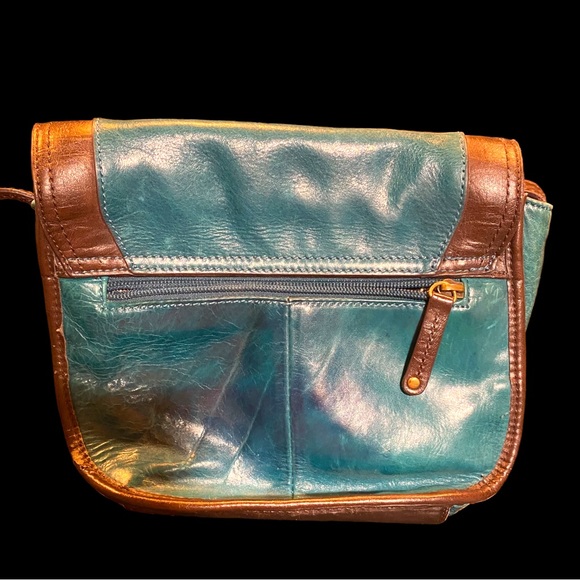 Tignanello Teal Leather Crossbody Bag - Picture 3 of 7